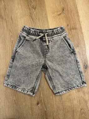 Besico Gray Denim Kids Shorts Size 4 Elastic Waist Cotton Casual